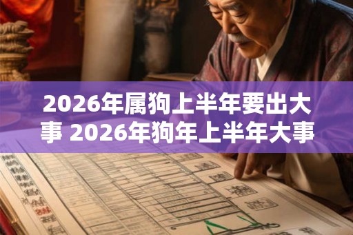 2026年属狗上半年要出大事 2026年狗年上半年大事