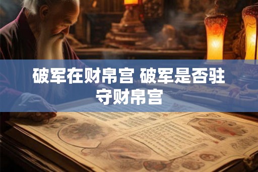 破军在财帛宫 破军是否驻守财帛宫