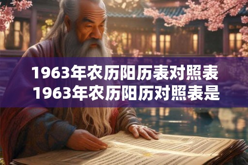 1963年农历阳历表对照表 1963年农历阳历对照表是什么