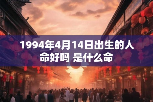 1994年4月14日出生的人命好吗 是什么命 1994年4月14日出生的人命好吗 是什么命