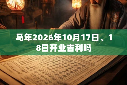 马年2026年10月17日、18日开业吉利吗
