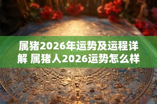属猪2026年运势及运程详解 属猪人2026运势怎么样