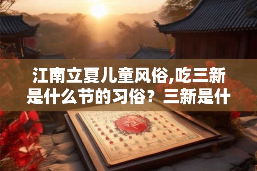 江南立夏儿童风俗,吃三新是什么节的习俗？三新是什么？