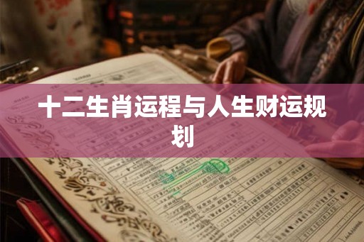 十二生肖运程与人生财运规划 十二生肖运程与人生财运规划