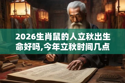 2026生肖鼠的人立秋出生命好吗,今年立秋时间几点