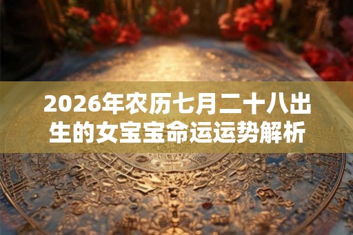 2026年农历七月二十八出生的女宝宝命运运势解析
