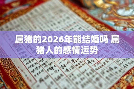 属猪的2026年能结婚吗 属猪人的感情运势
