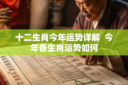 十二生肖今年运势详解  今年各生肖运势如何