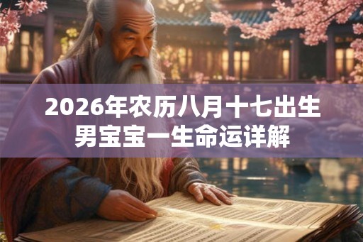 2026年农历八月十七出生男宝宝一生命运详解