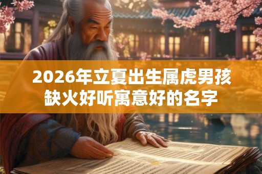 2026年立夏出生属虎男孩缺火好听寓意好的名字 2026年立夏出生属虎男孩缺火好听寓意好的名字