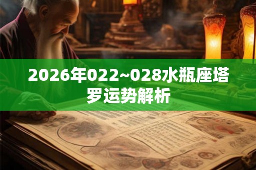 2026年022~028水瓶座塔罗运势解析