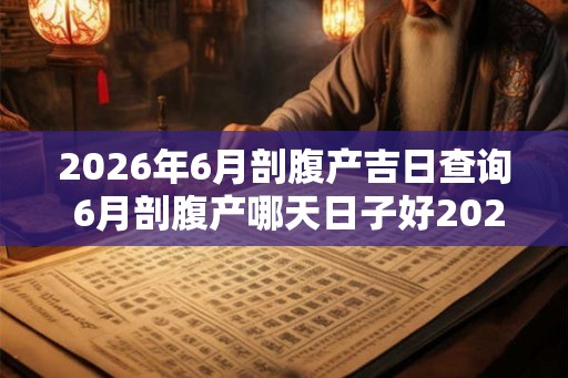 2026年6月剖腹产吉日查询 6月剖腹产哪天日子好2026