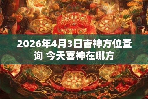 2026年4月3日吉神方位查询 今天喜神在哪方