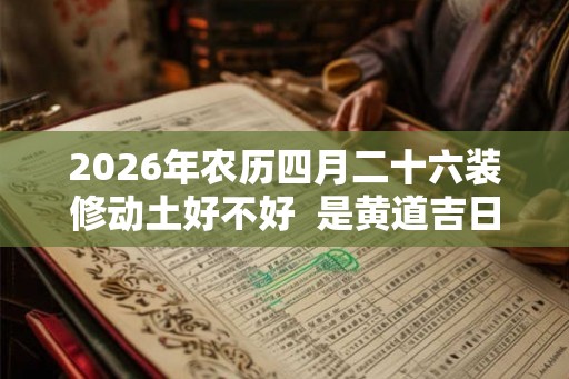 2026年农历四月二十六装修动土好不好  是黄道吉日吗