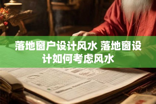 落地窗户设计风水 落地窗设计如何考虑风水