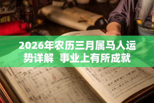 2026年农历三月属马人运势详解  事业上有所成就