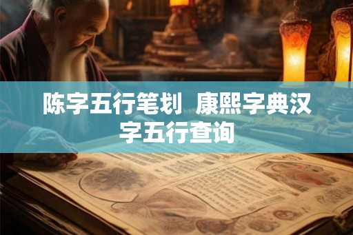 陈字五行笔划  康熙字典汉字五行查询