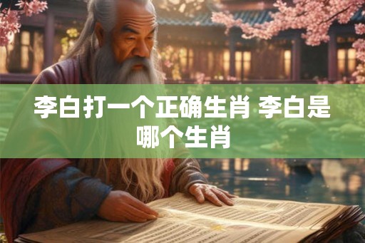 李白打一个正确生肖 李白是哪个生肖 李白打一个正确生肖 李白是哪个生肖