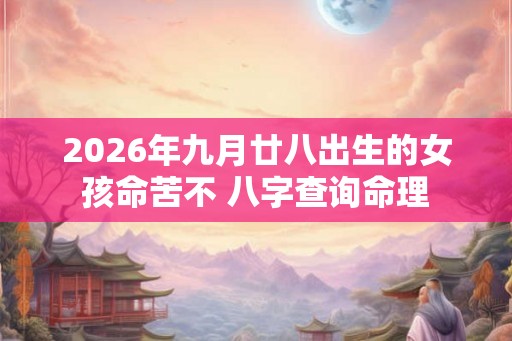 2026年九月廿八出生的女孩命苦不 八字查询命理