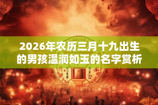 2026年农历三月十九出生的男孩温润如玉的名字赏析 2026年农历三月十九出生的男孩温润如玉的名字赏析