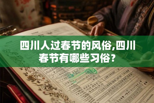 四川人过春节的风俗,四川春节有哪些习俗？