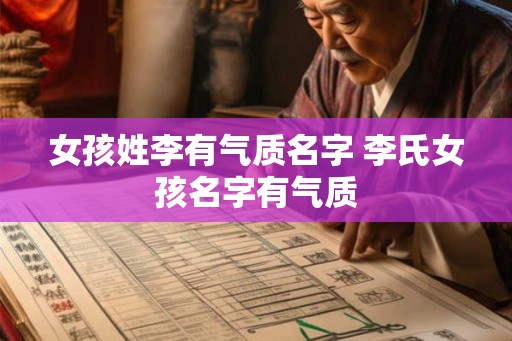 女孩姓李有气质名字 李氏女孩名字有气质