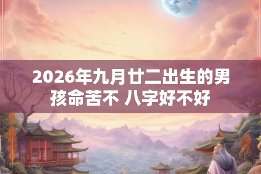 2026年九月廿二出生的男孩命苦不 八字好不好
