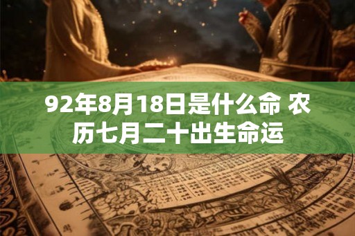 92年8月18日是什么命 农历七月二十出生命运