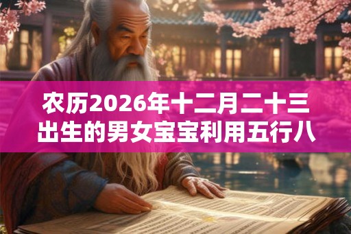 农历2026年十二月二十三出生的男女宝宝利用五行八字起名参考