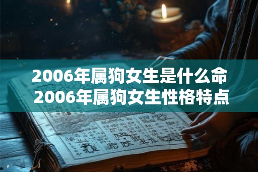 2006年属狗女生是什么命 2006年属狗女生性格特点
