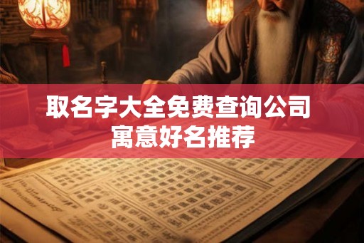 取名字大全免费查询公司 寓意好名推荐