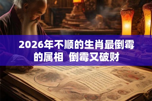 2026年不顺的生肖最倒霉的属相  倒霉又破财