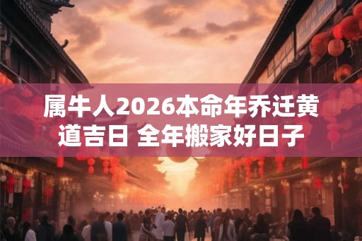 属牛人2026本命年乔迁黄道吉日 全年搬家好日子