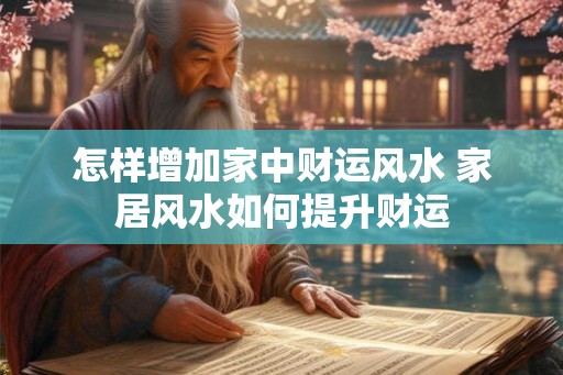 怎样增加家中财运风水 家居风水如何提升财运