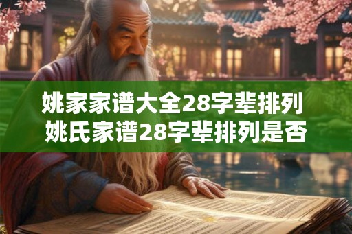 姚家家谱大全28字辈排列 姚氏家谱28字辈排列是否可查询