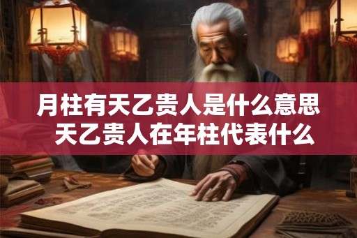 月柱有天乙贵人是什么意思  天乙贵人在年柱代表什么