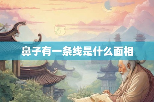 鼻子有一条线是什么面相