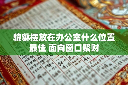 貔貅摆放在办公室什么位置最佳 面向窗口聚财