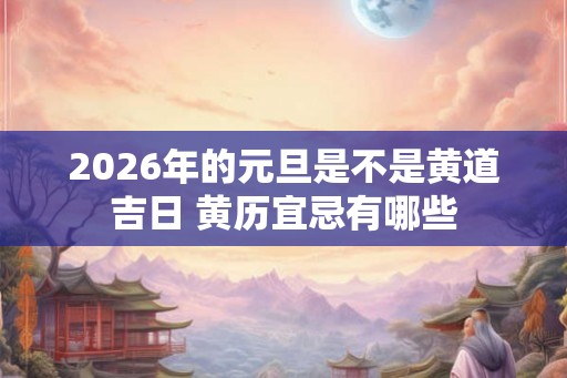2026年的元旦是不是黄道吉日 黄历宜忌有哪些