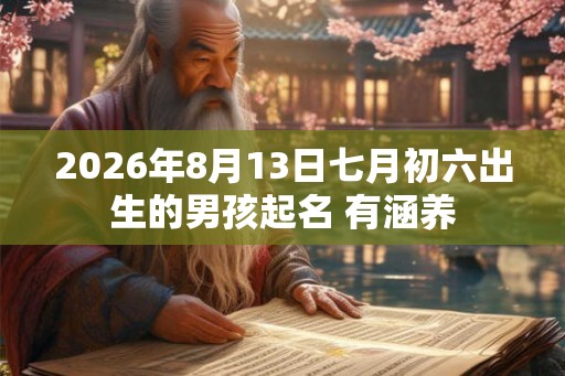 2026年8月13日七月初六出生的男孩起名 有涵养