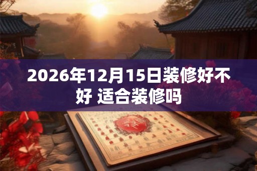 2026年12月15日装修好不好 适合装修吗