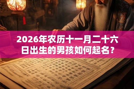 2026年农历十一月二十六日出生的男孩如何起名？