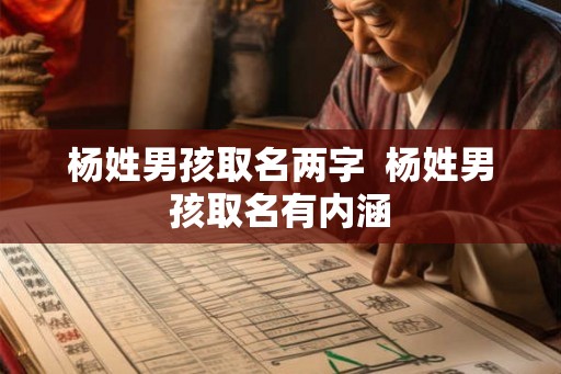 杨姓男孩取名两字  杨姓男孩取名有内涵