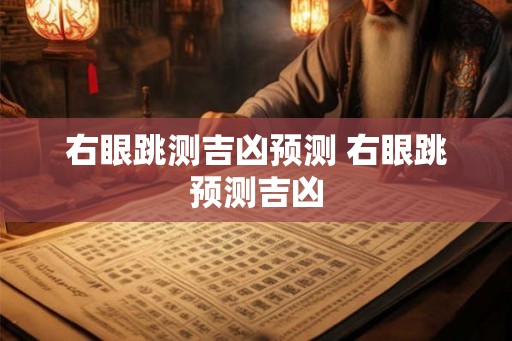 右眼跳测吉凶预测 右眼跳预测吉凶 右眼跳测吉凶预测 右眼跳预测吉凶