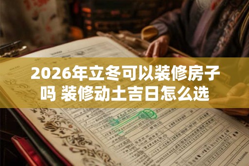 2026年立冬可以装修房子吗 装修动土吉日怎么选
