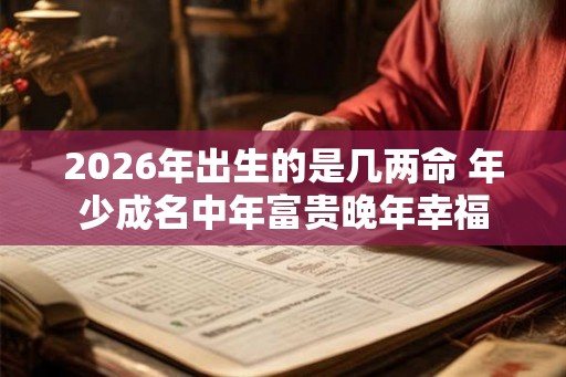 2026年出生的是几两命 年少成名中年富贵晚年幸福