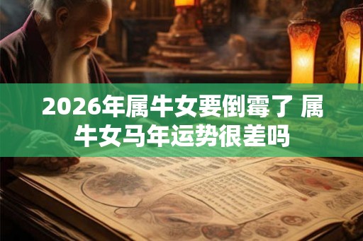 2026年属牛女要倒霉了 属牛女马年运势很差吗 2026年属牛女要倒霉了 属牛女马年运势很差吗
