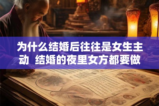 为什么结婚后往往是女生主动 结婚的夜里女方都要做什么 为什么结婚后往往是女生主动 结婚的夜里女方都要做什么