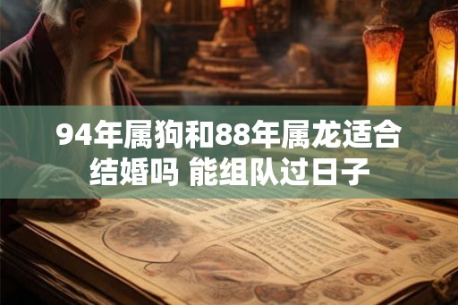 94年属狗和88年属龙适合结婚吗 能组队过日子