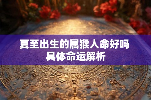 夏至出生的属猴人命好吗 具体命运解析